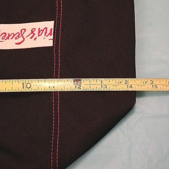 GUC Victoria's Secret Logo Strap Black Canvas Tote Bag - Picture 8 of 12